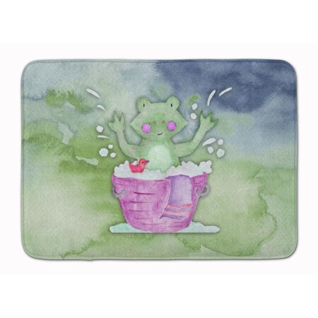 Carolines Treasures Frog Bathing Watercolor Machine Washable Memory Foam Mat BB7343RUG